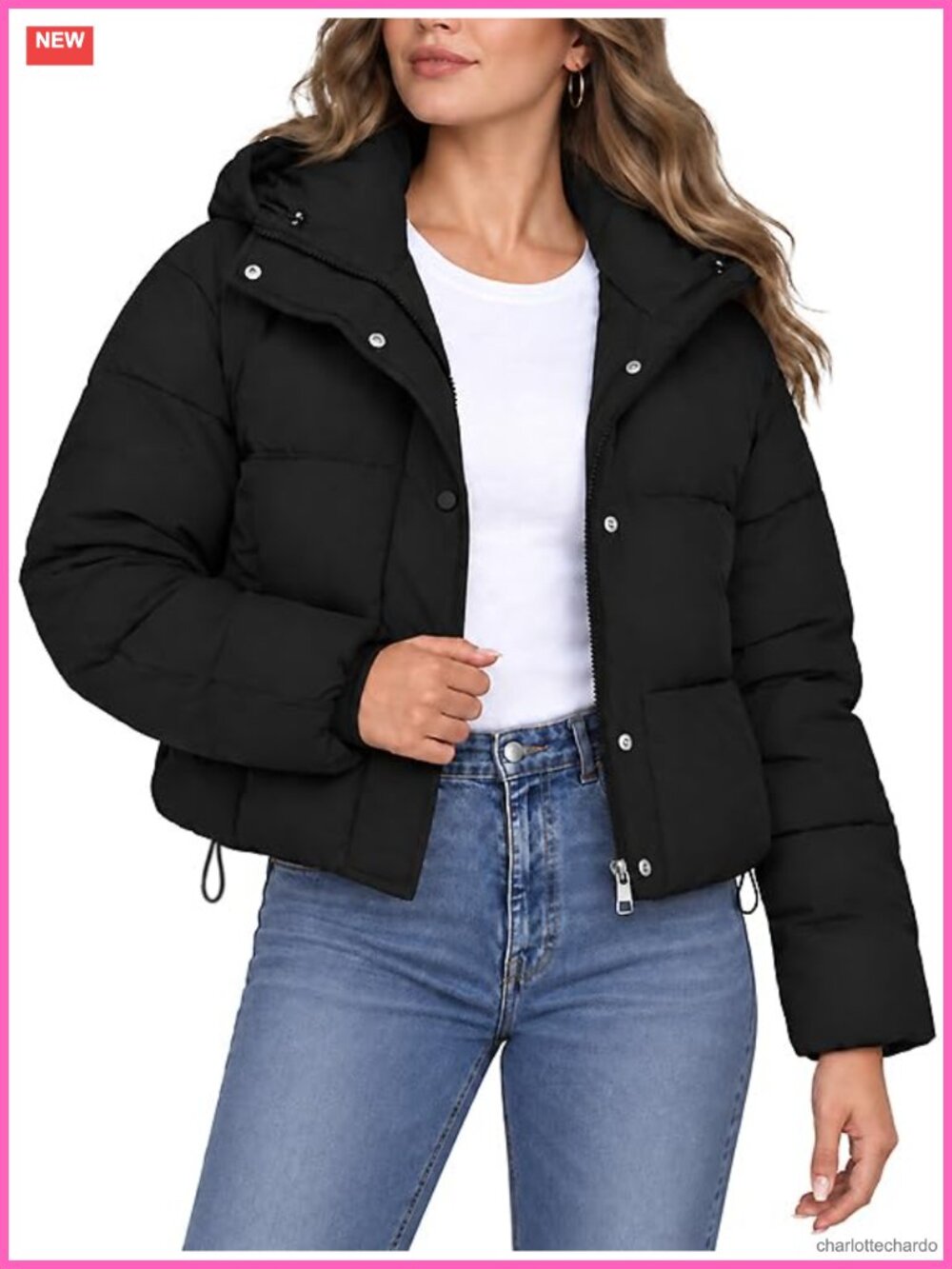 Women's Cropped Quilted Puffer Jacket Lightweight Warm Winter Coat